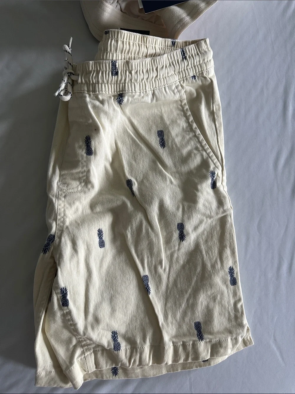 Men's Cream Pineapple Print Swim Shorts